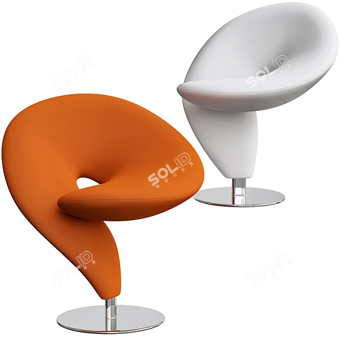 Unique and Stylish Question Mark Lounge Chairs 3D model image 2