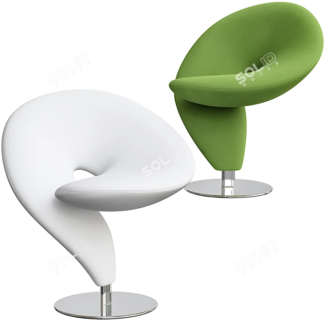 Unique and Stylish Question Mark Lounge Chairs 3D model image 3