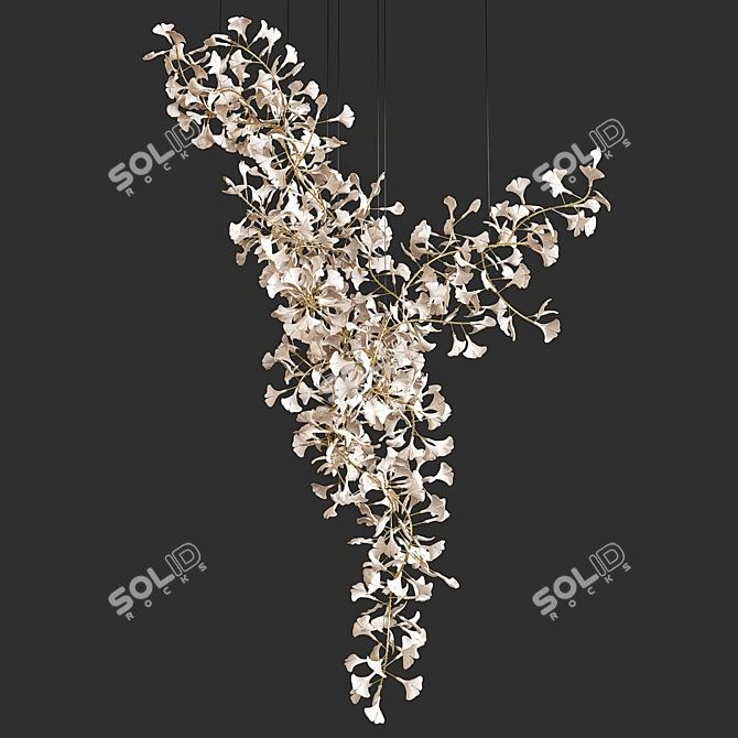 Gingko Style Chandelier: Sleek and Elegant 3D model image 3