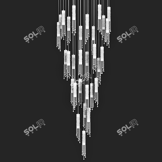 Sleek and Luxurious Ceiling Light 3D model image 3