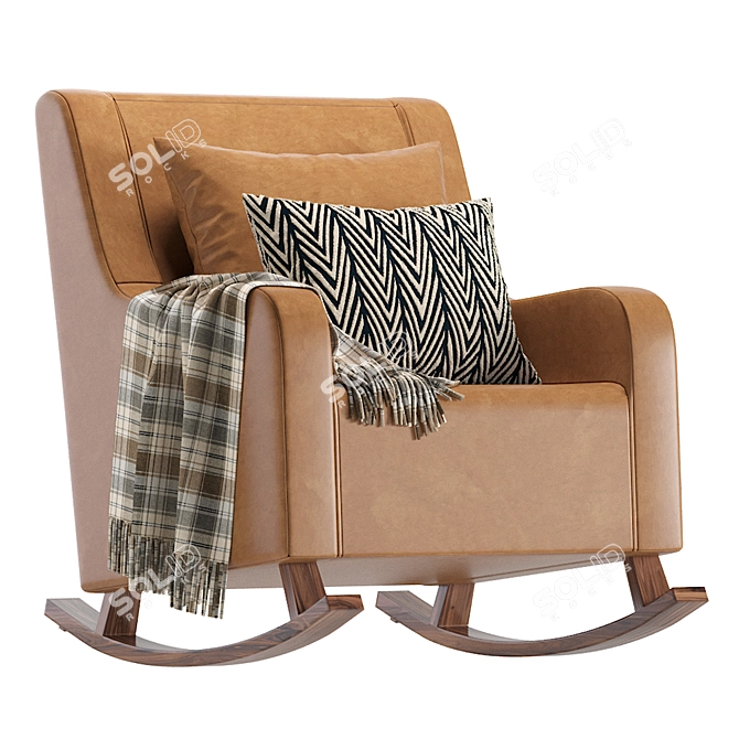 Modern Leather Rocking Armchair 3D model image 1