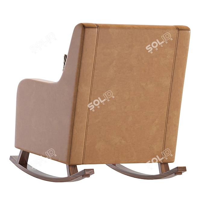 Modern Leather Rocking Armchair 3D model image 2