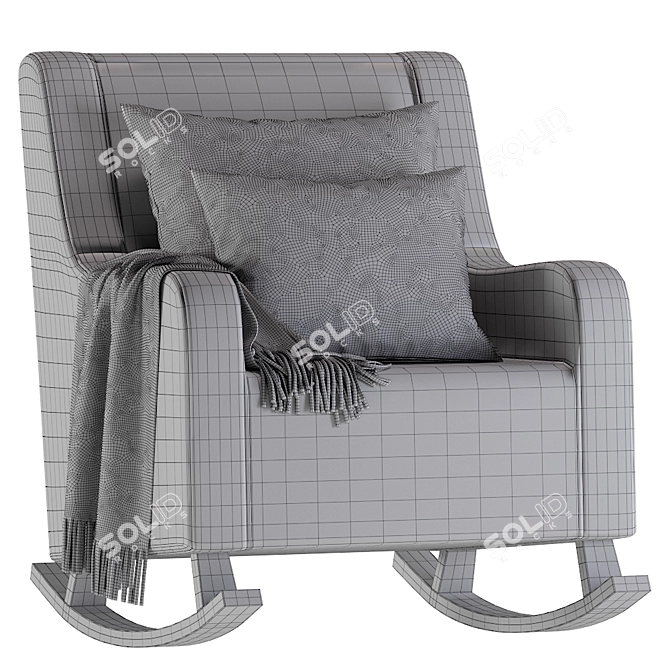 Modern Leather Rocking Armchair 3D model image 5