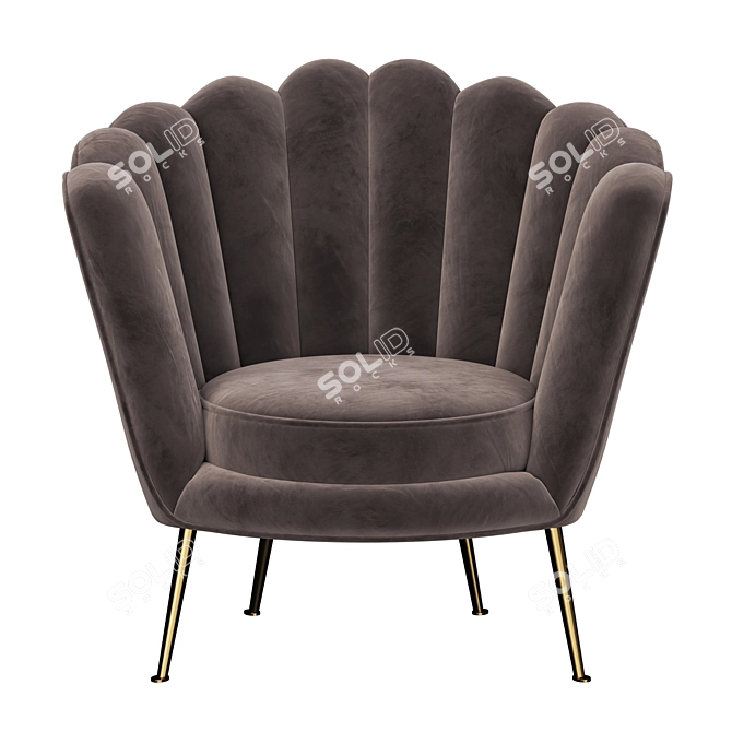 Elegant Perla Armchair 3D model image 2