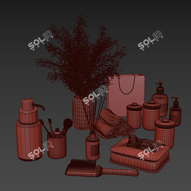 Modern Bathroom Accessories Set 3D model image 6