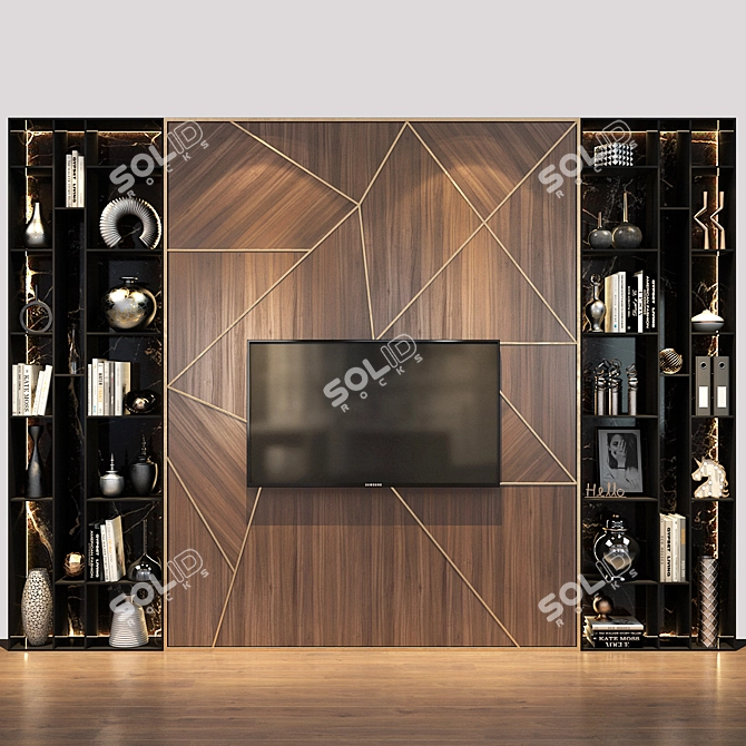 Modern TV Shelf: Enhance Your Living Space 3D model image 1