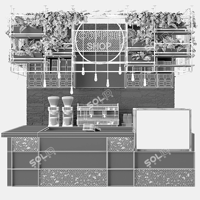 Cafe Oasis: Complete Coffee Bar 3D model image 4