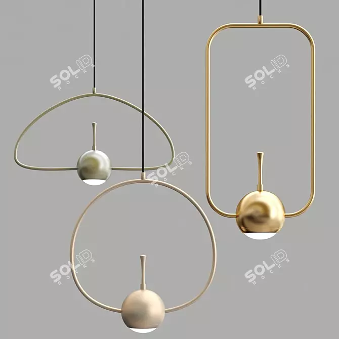 Scandi LED Hanging Lamp 3D model image 1