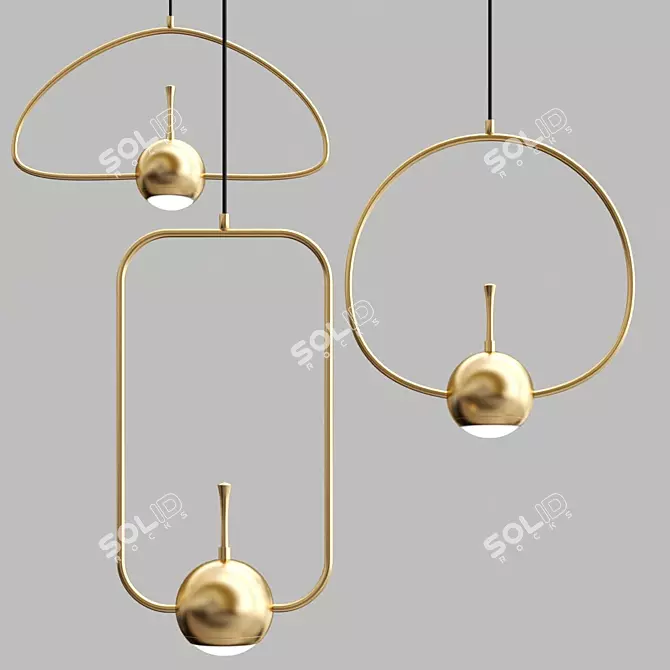 Scandi LED Hanging Lamp 3D model image 2