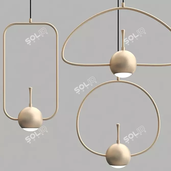 Scandi LED Hanging Lamp 3D model image 3