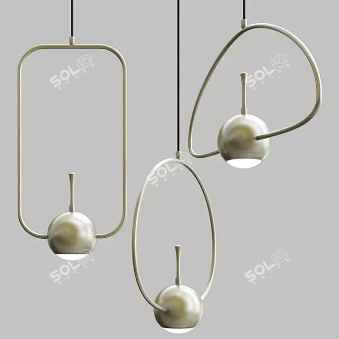 Scandi LED Hanging Lamp 3D model image 4