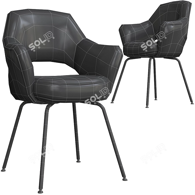 Sleek Saarinen Chair: 70s Knoll Design 3D model image 2