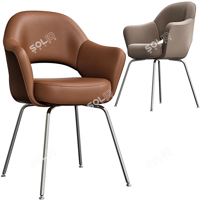 Sleek Saarinen Chair: 70s Knoll Design 3D model image 3