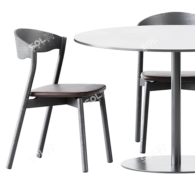 Elegant Sol D1200 Table & Tube Chair 3D model image 3