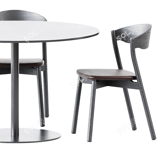 Elegant Sol D1200 Table & Tube Chair 3D model image 5