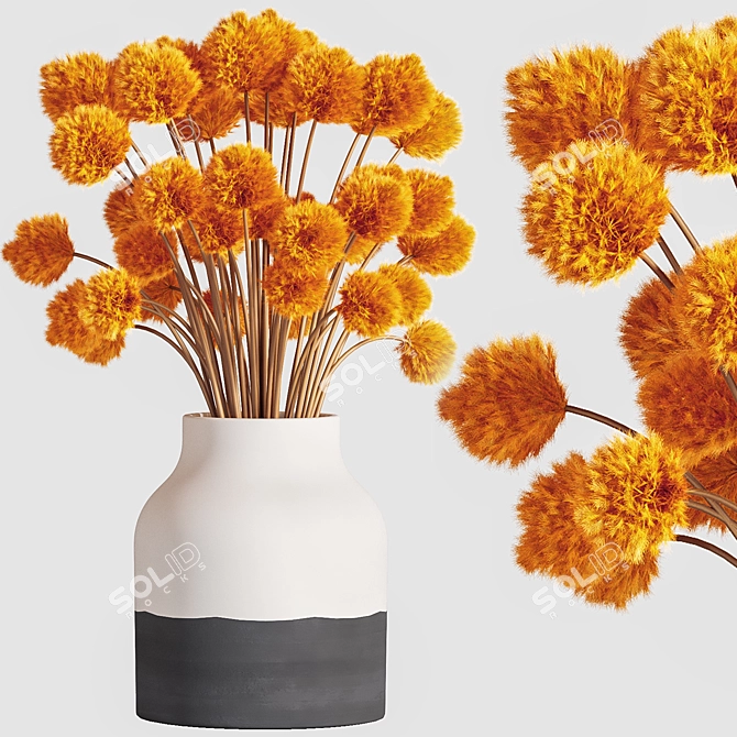 Bountiful Blooms - Plants Bouquet Vase 3D model image 2