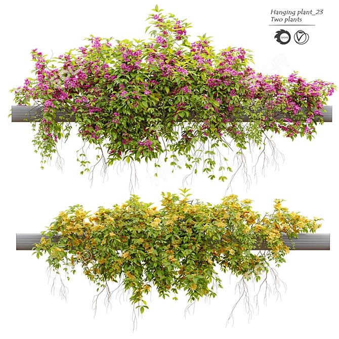  Natural Green Hanging Plant 23 3D model image 1