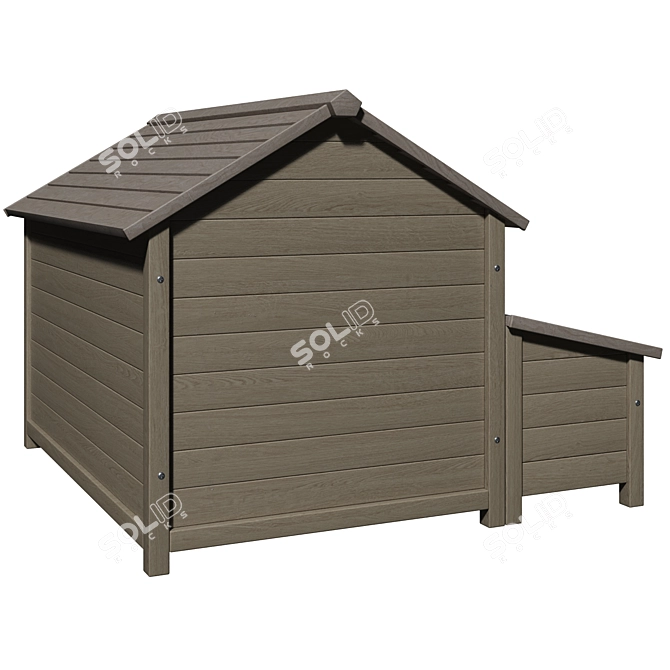 Compact Dog Shelter for Medium-sized Dogs 3D model image 2