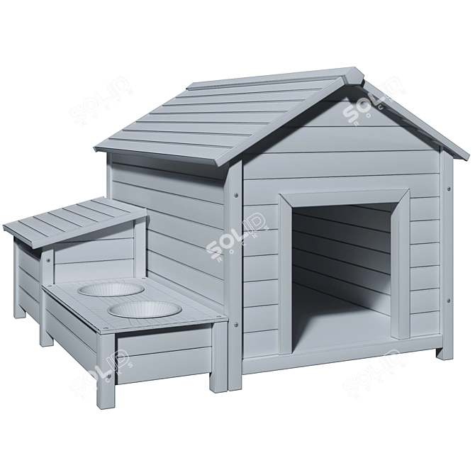 Compact Dog Shelter for Medium-sized Dogs 3D model image 3