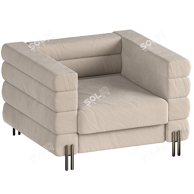 Luxury EICHHOLTZ York Boucle Armchair 3D model image 2