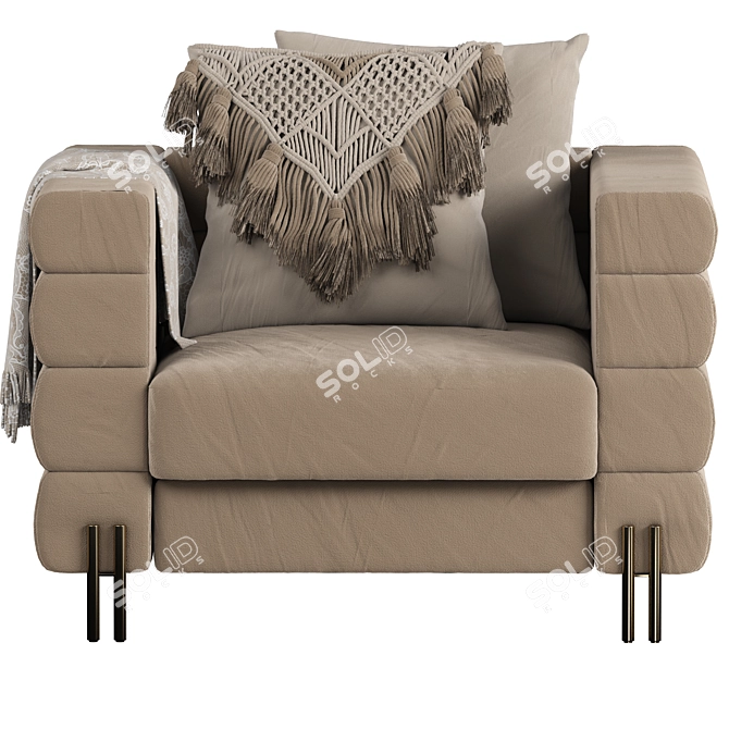 Luxury EICHHOLTZ York Boucle Armchair 3D model image 4