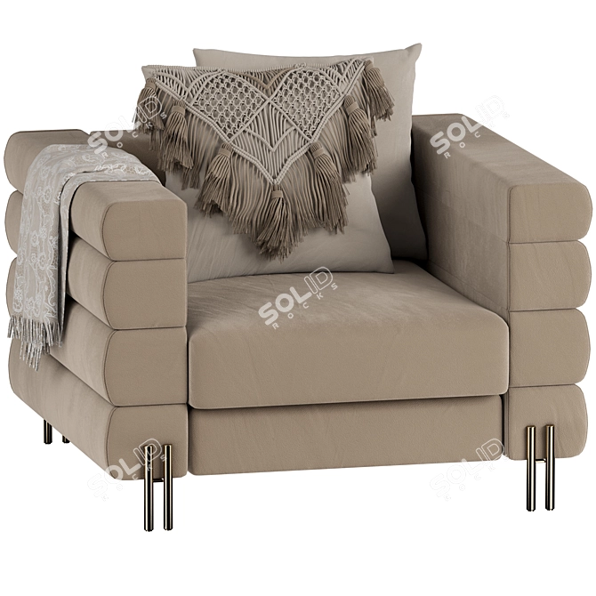 Luxury EICHHOLTZ York Boucle Armchair 3D model image 8