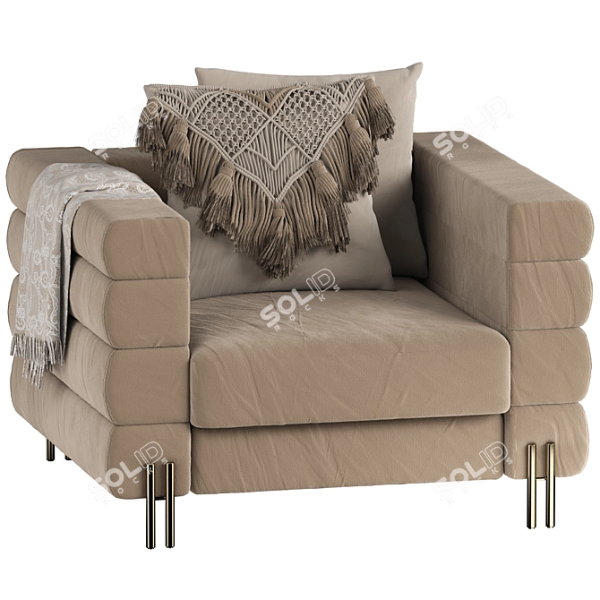 Luxury EICHHOLTZ York Boucle Armchair 3D model image 10