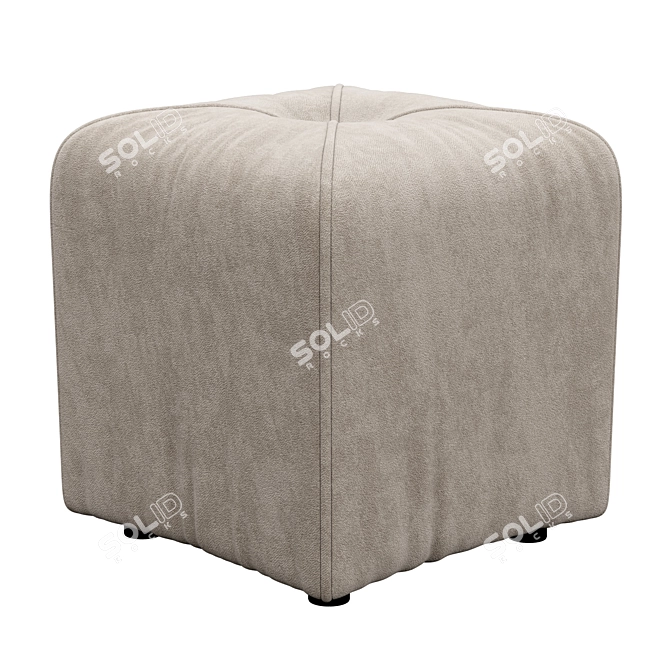 Quane Tufted Cube Ottoman: Luxe and Versatile 3D model image 3