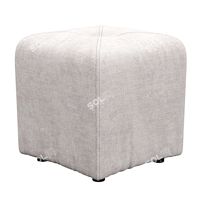 Quane Tufted Cube Ottoman: Luxe and Versatile 3D model image 4