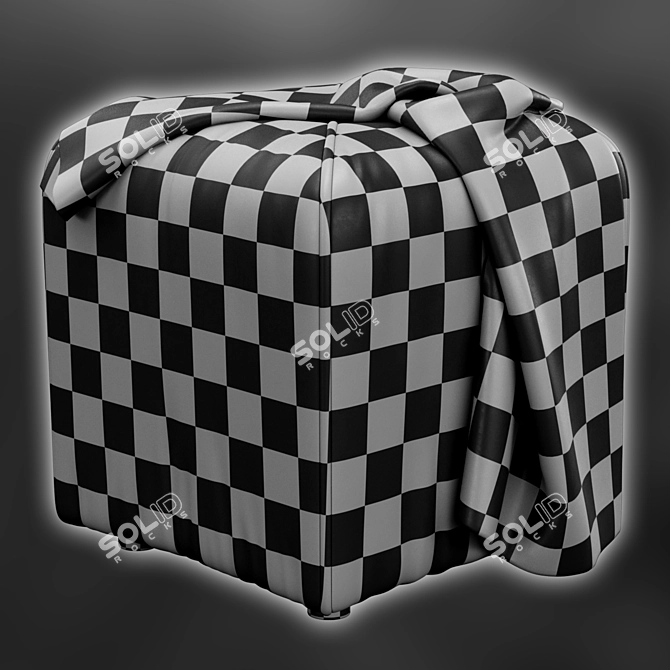 Quane Tufted Cube Ottoman: Luxe and Versatile 3D model image 6