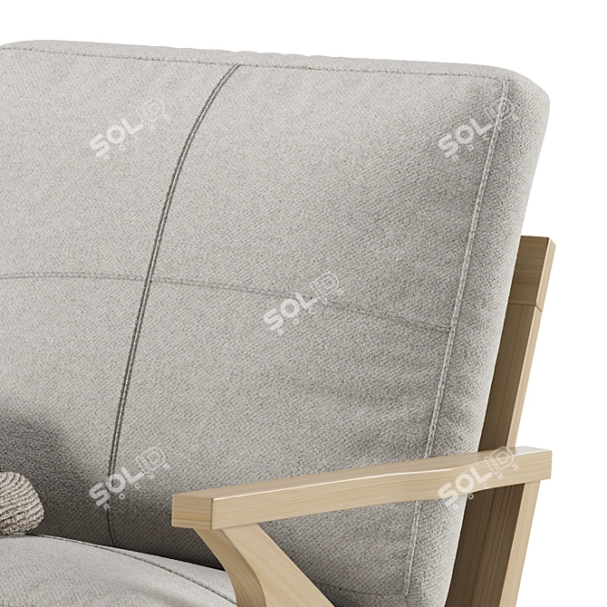 Velvet Modern Armchair: Stylish Comfort for Your Home 3D model image 4