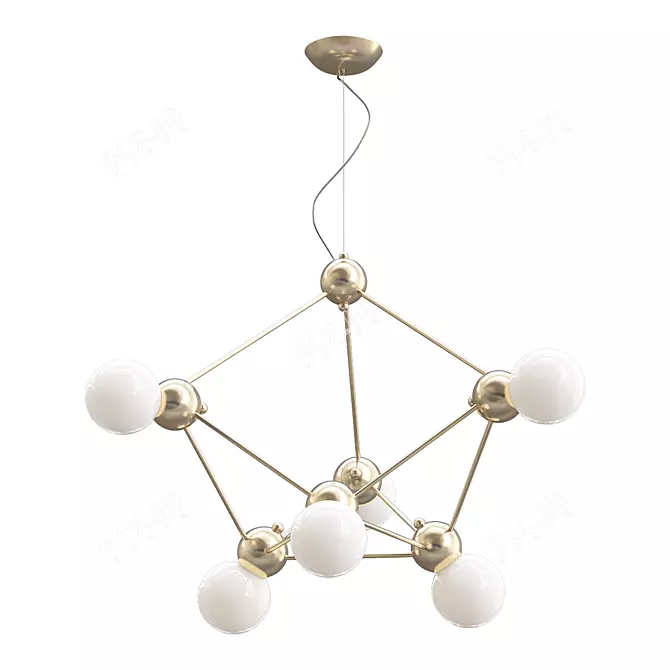  Futuristic Atom Lamp 3D model image 1