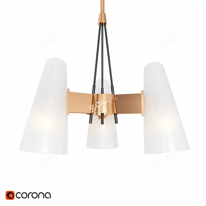 Elegant Montfaucon Pendant Light 3D model image 1