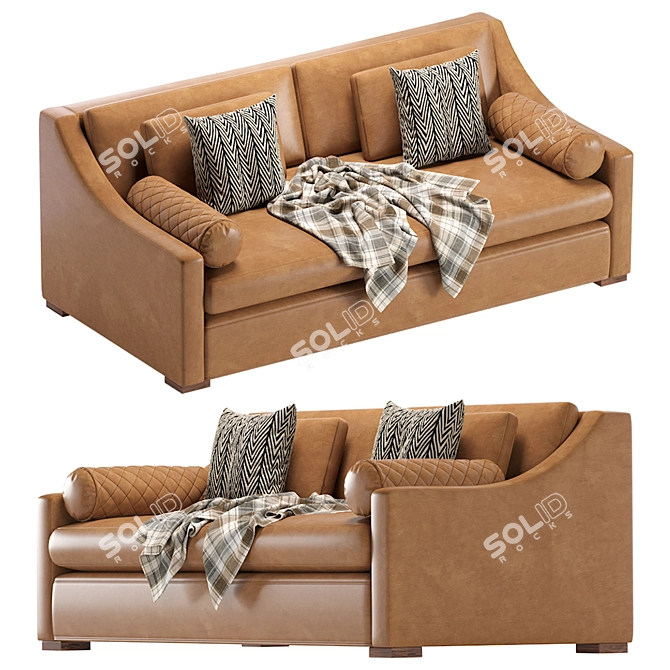 Luxe Leather Sofa: Elegant & Timeless 3D model image 4