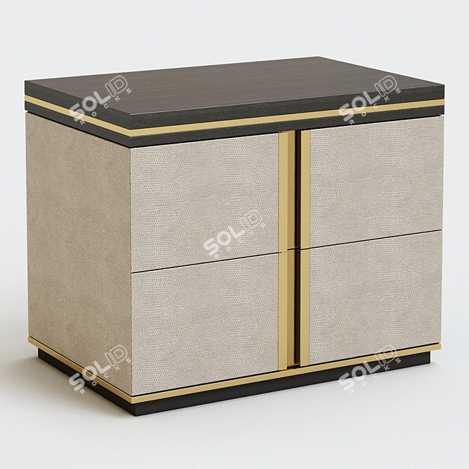 Elegant Avignon Bedside Table - Frato 3D model image 2