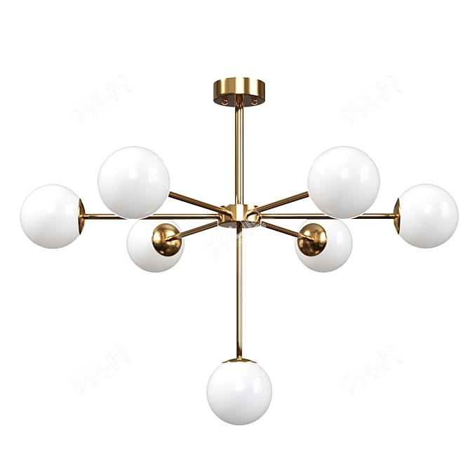 Sleek Modern Ceiling Light 3D model image 1