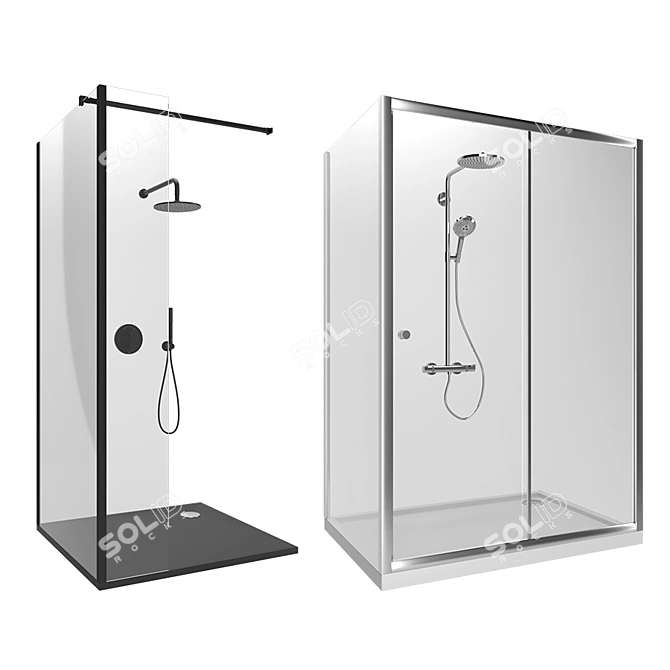 Omnires Shower Enclosures Set 3D model image 2