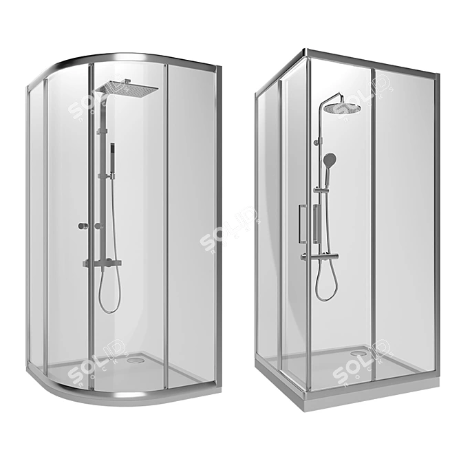 Omnires Shower Enclosures Set 3D model image 3