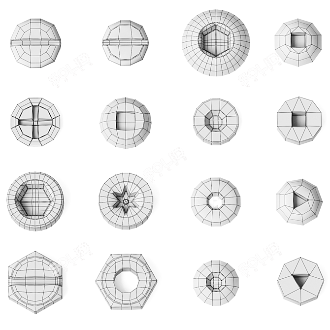 All-in-One Set of Nuts, Bolts, and Washers 3D model image 6