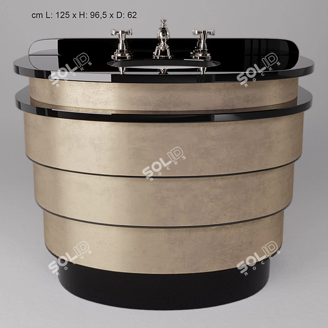 American-Inspired Summertime Aluminium Leaf Vanity 3D model image 1