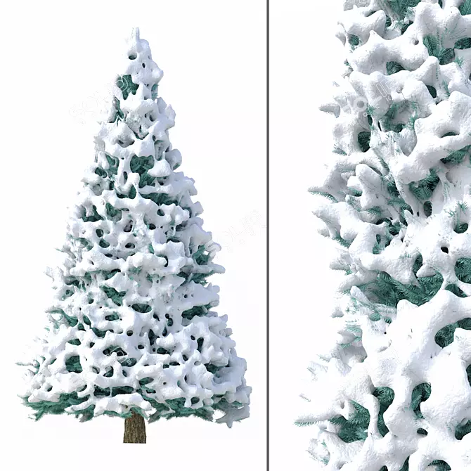 Snowy Fir Tree 3D Model 3D model image 1