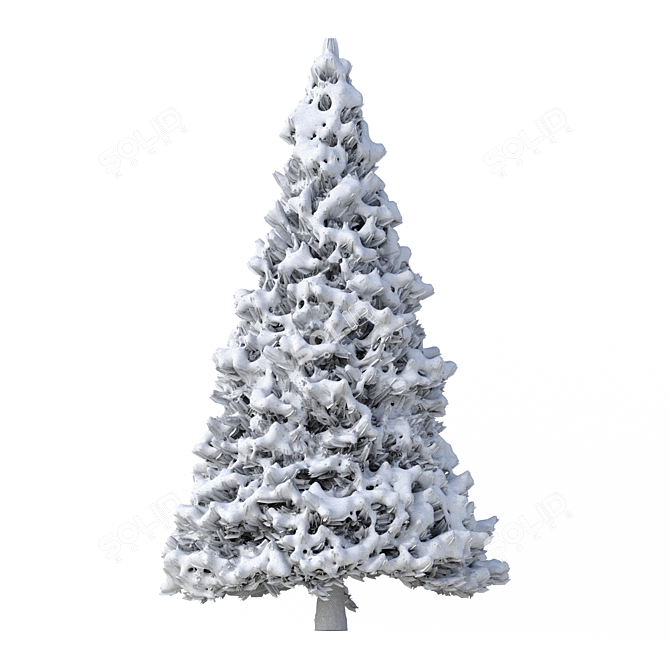 Snowy Fir Tree 3D Model 3D model image 4