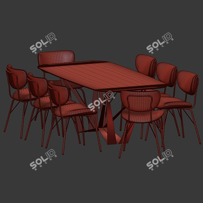 Modern 120 Dining Set 3D model image 5