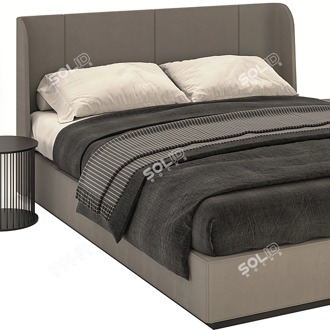 Rh Lawson Gray Bed: Sleek and Stylish Orthopedic Comfort. 3D model image 2