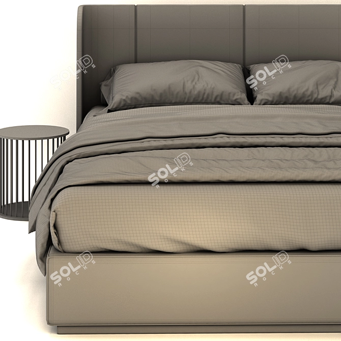 Rh Lawson Gray Bed: Sleek and Stylish Orthopedic Comfort. 3D model image 4