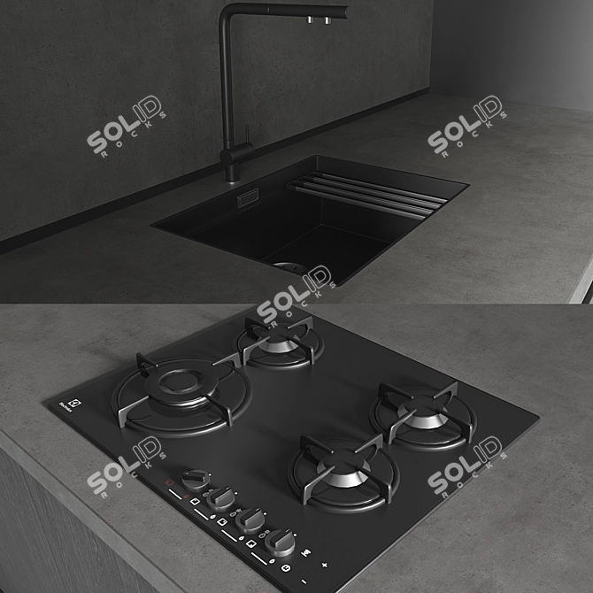 Sleek ALEA Kitchen Collection 3D model image 3