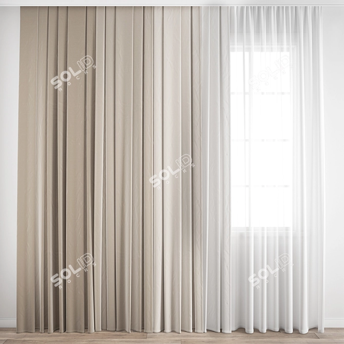 Poly Curtain Model: 3ds Max & Obj Archive 3D model image 3