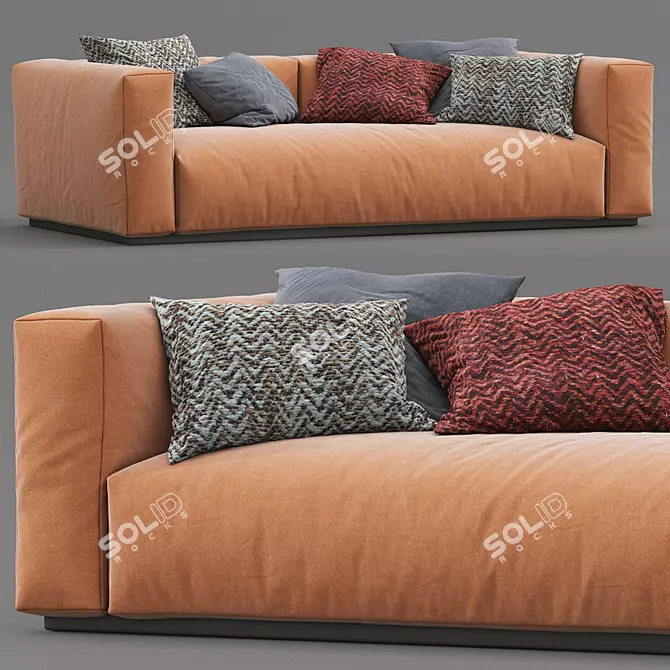 Flexform Lario Sofa: Contemporary Comfort 3D model image 1