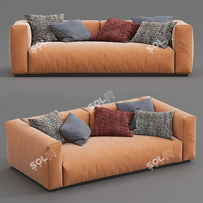 Flexform Lario Sofa: Contemporary Comfort 3D model image 3