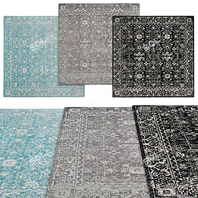 Square Rugs in Various Sizes 3D model image 1